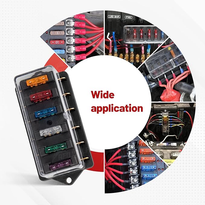 RED WOLF 6 Way Fuse Block Blade Fuse Box - Image 7
