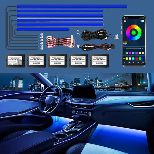 RGB Acrylic Ambient Lighting Car Lights, LED Strip Lights by WEBUPAR