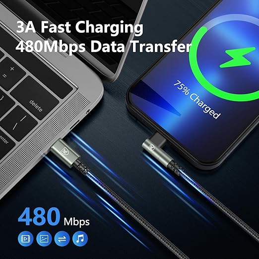 USB C to Lightning Cable 10FT 3Pack Long iPhone Charger Cable 90 Degree i Phone - Image 4