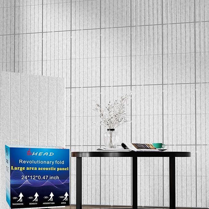 BSHEAD 12 Pack Large Fold Soundproof Wall Panels, 1.2lb/ft³ High Density by Staytunedforournewproduct