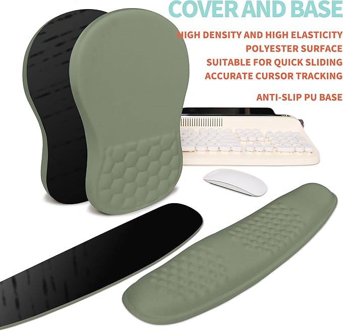 KUOSGM 2-in-1 Ergonomic Set, Wave Rise Keyboard Wrist Rest and Massage Bulge - Image 6