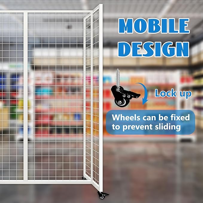 koretech Grid Wall Panels with Wheels, 4 x 5.5Ft Gridwall Panel Display Stand - Image 5