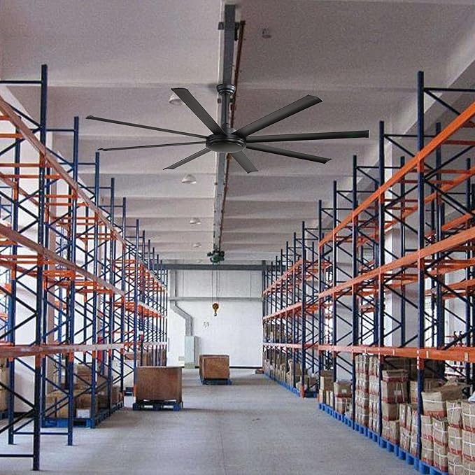 WINGBO 80 Inch Industrial Ceiling Fan without Light, 8 Aluminum Blades Ceiling - Image 5