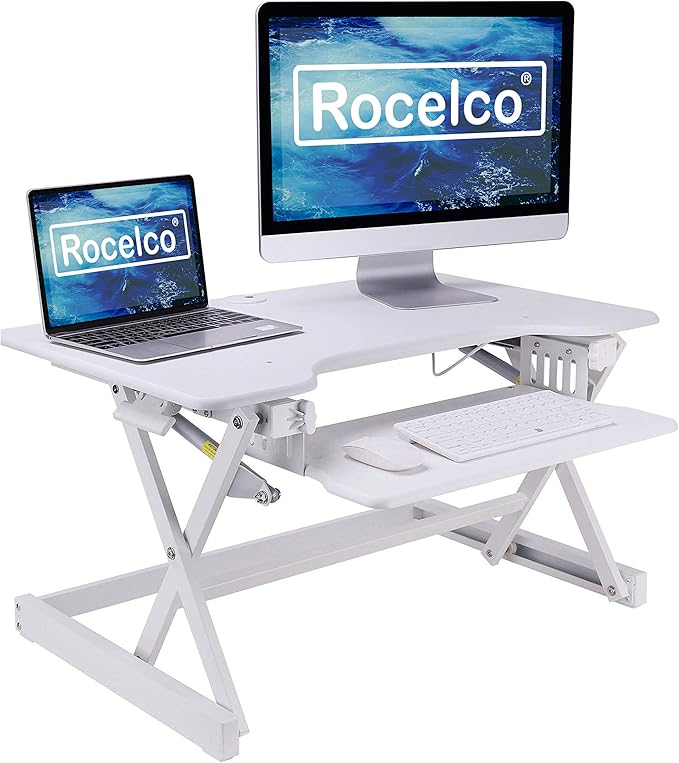 Rocelco 32" Height Adjustable Standing Desk Converter by Rocelco