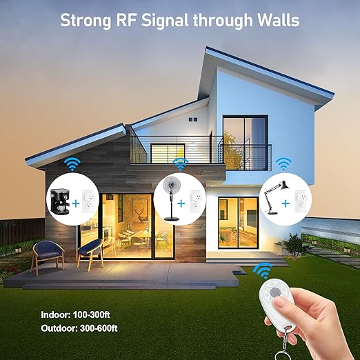 Thinkbee Remote Control Outlet, 15A /1500W 300ft RF Range Wireless Light Switch - Image 3