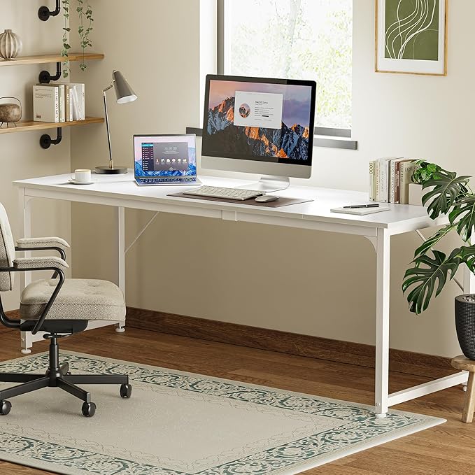 Huuger Computer Desk, 80 Inch Office Desk, Gaming Desk - Image 7
