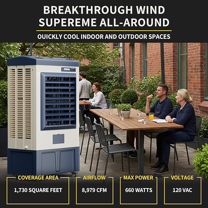 Landeagle 56″ Swamp Cooler Air Conditioner, 8979CFM Portable Evaporative Coolers - Image 3