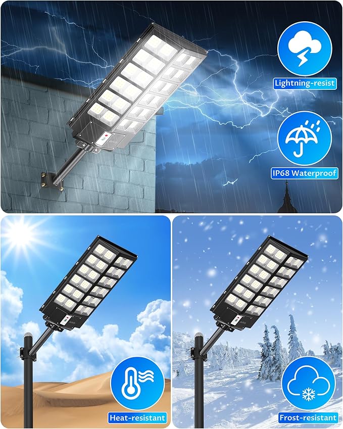 Gefolly SL-9800W Solar Street Lights Outdoor, 860000LM Commercial Parking Lot - Image 7
