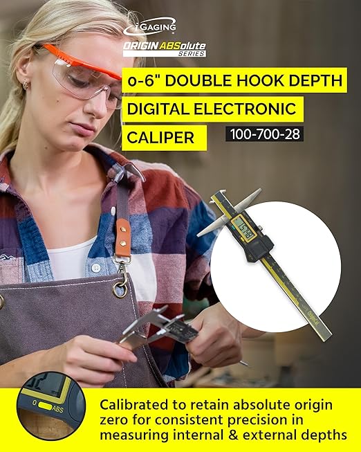 iGAGING Absolute Origin 0-6" Double Cut Depth Digital Caliper, IP54 Electronic - Image 2