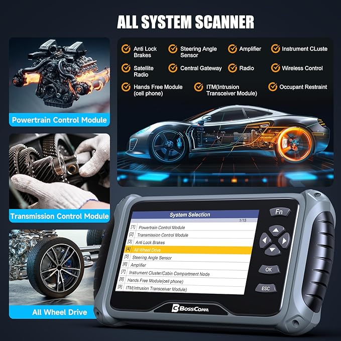 2026 BOSSCOMM IF745 OBD2 Scanner, All Systems Car Code Reader Scan Tool - Image 3