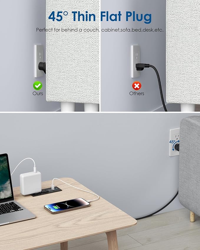 Recessed Power Strip Fast Charging Station 2 PD 65W USB C, Flush Mount - Image 8