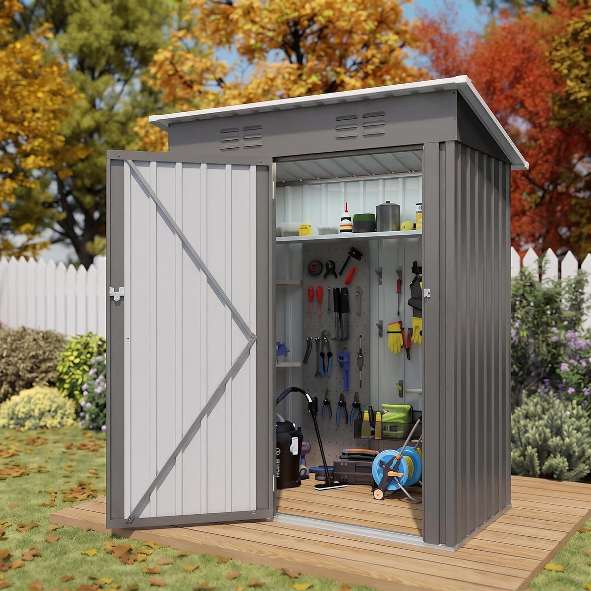 5x3 ft outdoor storage shed, metal tool shed, main product view