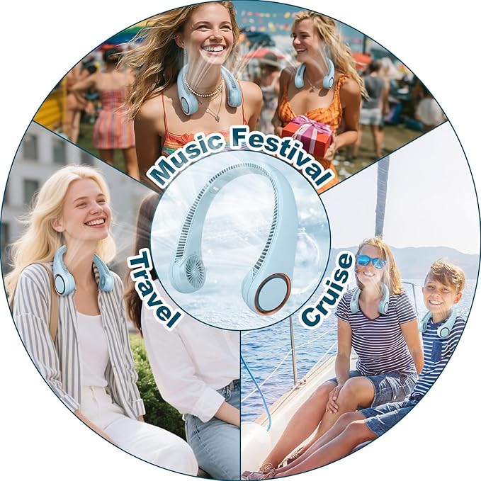 CIVPOWER Neck Fan: Portable Personal Neck Cooling Rechargeable Bladeless Fan - Image 9