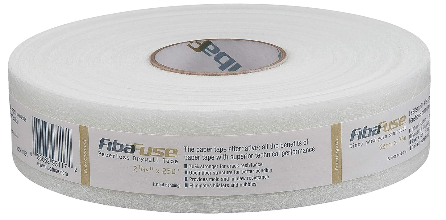 Saint Gobain ADFORS FibaFuse Paperless Drywall Joint Tape, 2-1/16 in x 250 ft - White