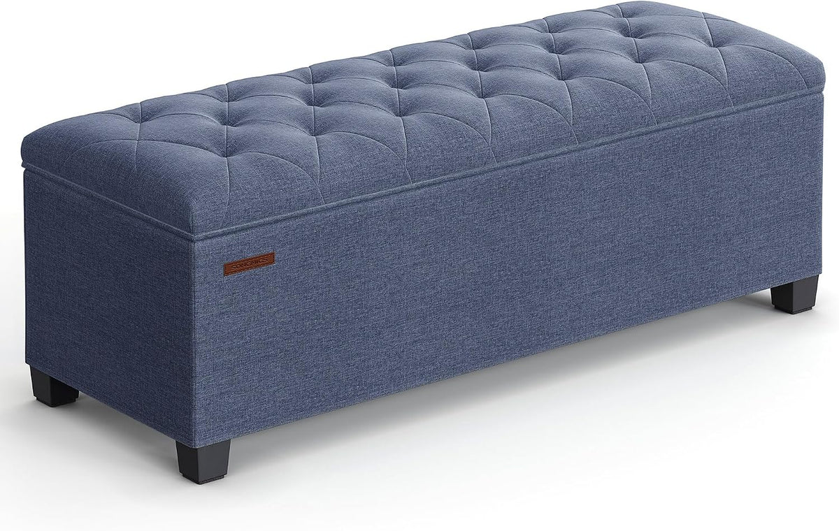songmics storage ottoman bench, foot rest with legs, main product view