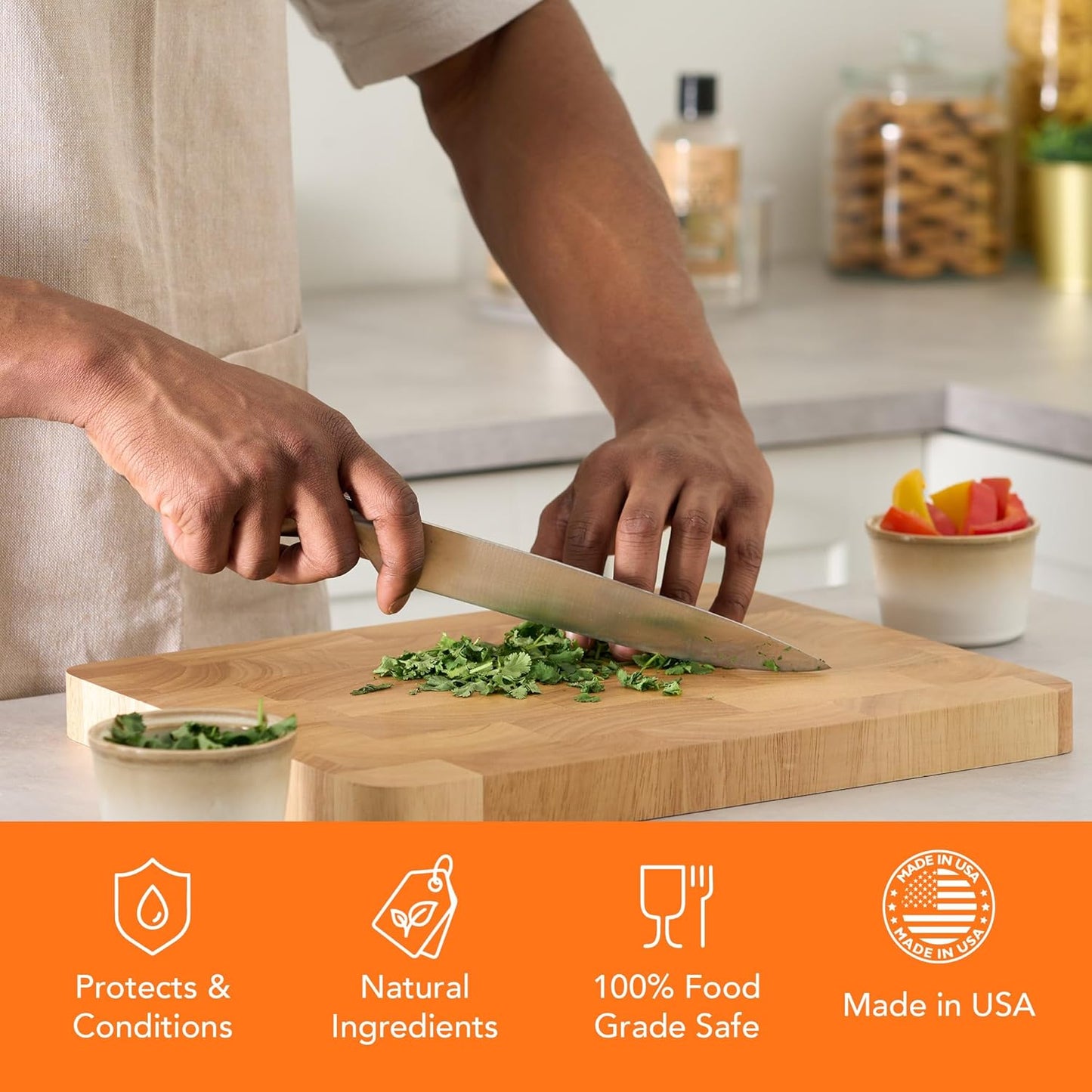 CLARK'S Cutting Board Oil & Wax Kit, Lemongrass Scent - Set of 2 | Includes Food Grade Mineral Oil (12oz), Cutting Board Wax (6oz) for Cutting Boards, Butcher Blocks & Kitchen Wooden Utensils