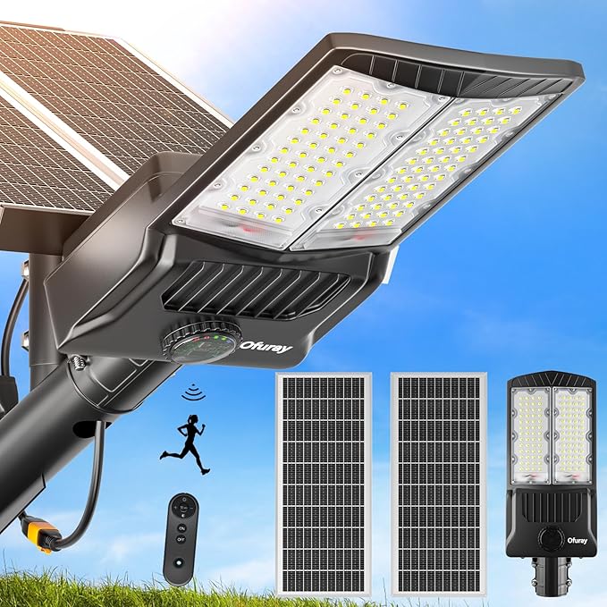 Ofuray Of-7000W Solar Street Lights Outdoor, 500000lm Solar Security Flood by Ofuray