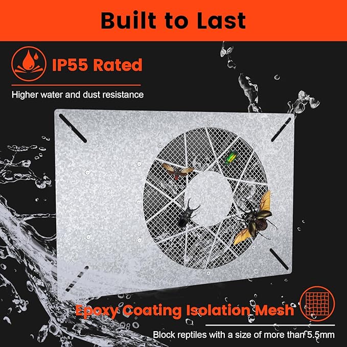 Abestorm 720CFM High Air Flow Crawlspace Ventilation Fan, IP55 Rated 10" Vent - Image 2