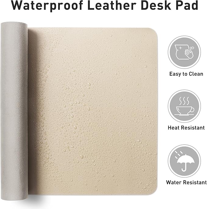 Aothia Leather Desk Pad Protector, Office Desk Mat, Large Mouse Pad, Non-Slip - Image 6
