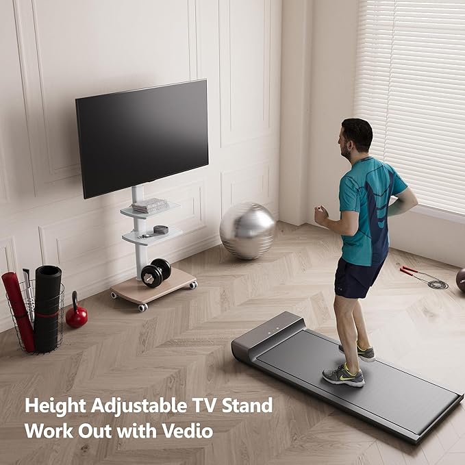 FITUEYES Rolling TV Stand, Mobile TV Cart on Wheels - Image 3