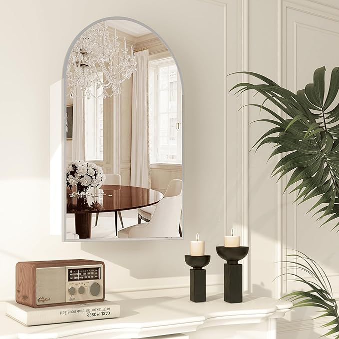 Bathroom Medicine Cabinet with Mirror Silver, Arched Wall Mounted Bathroom by FunFurnitureFollowLife