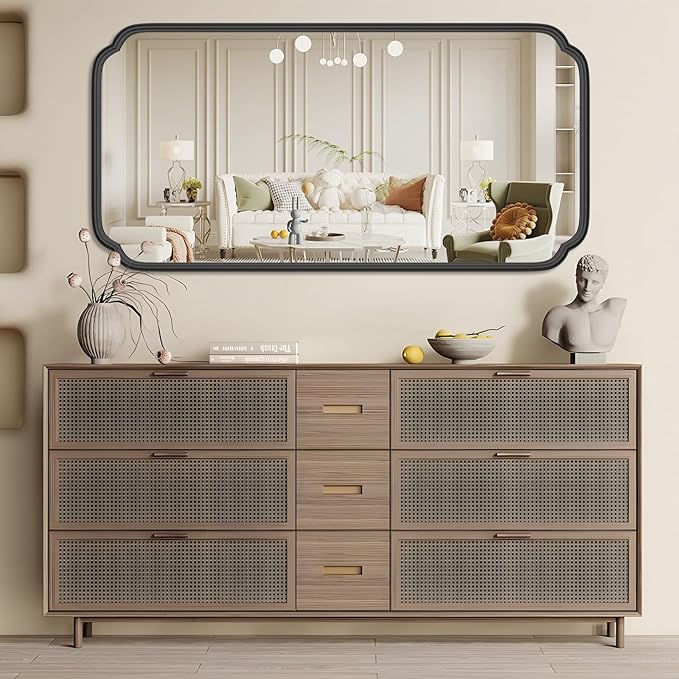48 x 24 Inch Black Bathroom Vanity Mirror - Image 3