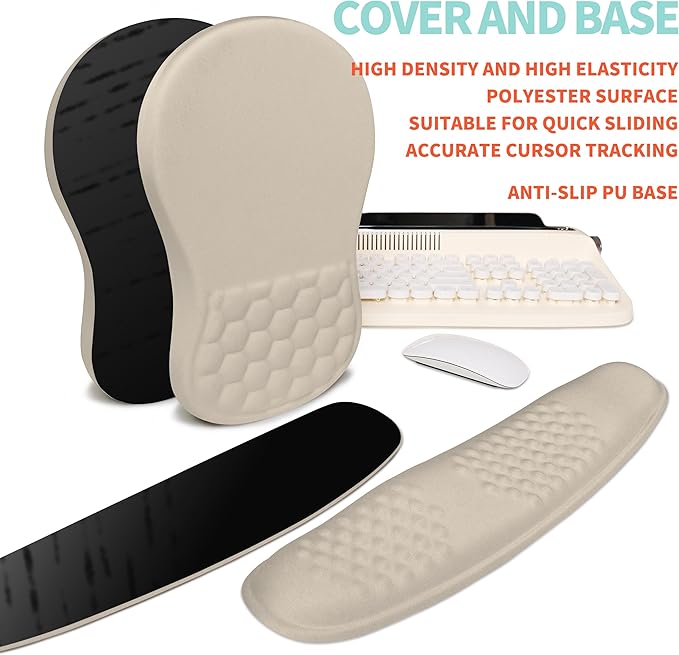 KUOSGM 2-in-1 Ergonomic Set, Wave Rise Keyboard Wrist Rest and Massage Bulge - Image 6