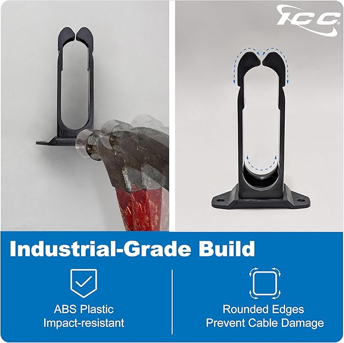 ICC 1.25” Plastic Cable Management Ring, Horizontal, Rack or Wall Mount - Image 3
