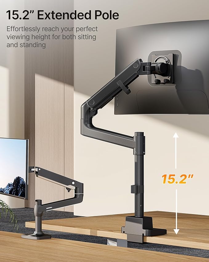 monTEK Heavy-Duty Single Monitor Arm - Image 4