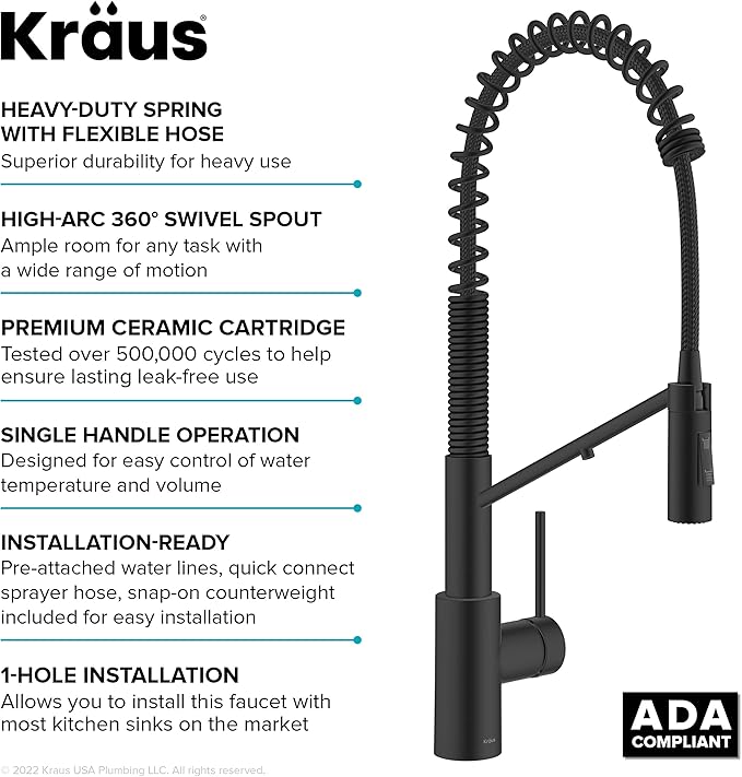 KRAUS Oletto 2-in-1 Commercial Style Pull-Down Single Handle Water Filter - Image 14