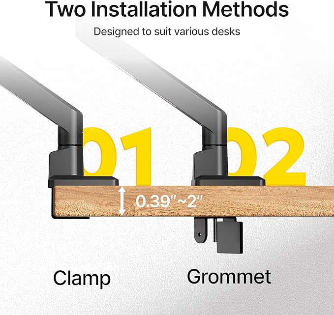 monTEK Single Monitor Arm for Max 45 Inch Ultrawide Screens Adjustable Monitor - Image 6