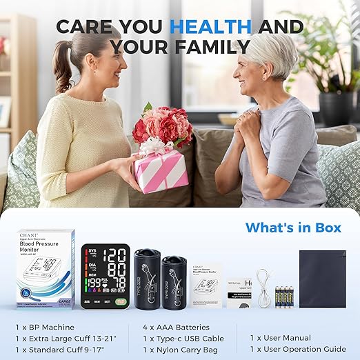 Blood Pressure Monitor, Extra Large 2 Cuffs Accurate Upper Arm Blood Pressure - Image 7