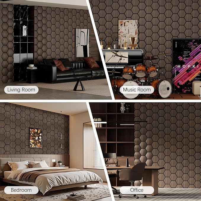 Hexagon Acoustic Wall Panels, Self-Adhesive Sound Absorbing Wall Panel by ARMURO - Image 8