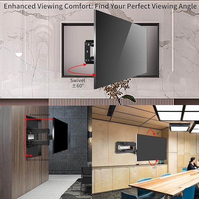 HILLPORT 86 98 TV Wall Mount 55-100 inch Full Motion Bracket Large Screen Led - Image 4