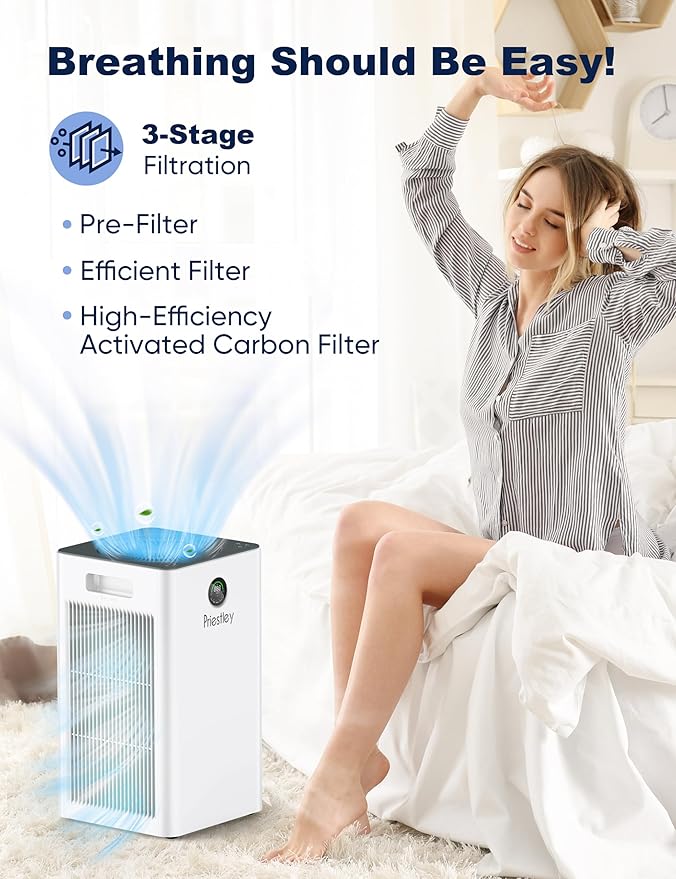 Priestley Air Purifiers for Home Large Room up to 1500 sq ft, Smart Control Air - Image 3