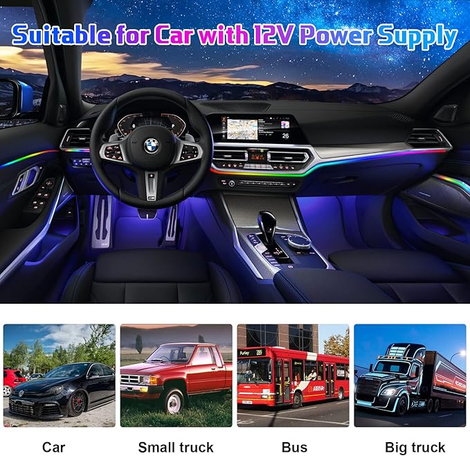 Acrylic Interior Car LED Strip Light RGB Dreamcolor 10 in1 - Image 3