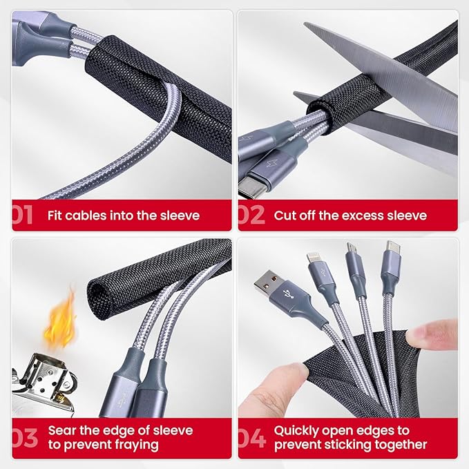 Sonoreboom Split-Sleeves Black Wire Loom Tubing - Image 7