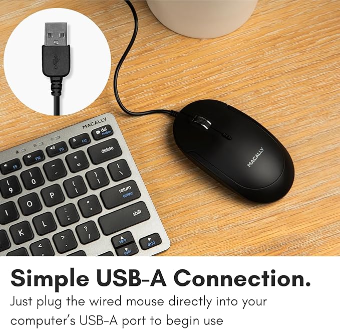 Macally Computer Mouse Wired, Silent USB Mice - Image 2