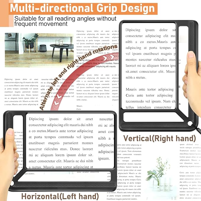 5X Full Page Magnifying Glass for Reading, Lightweight Rectangular Magnifier - Image 5