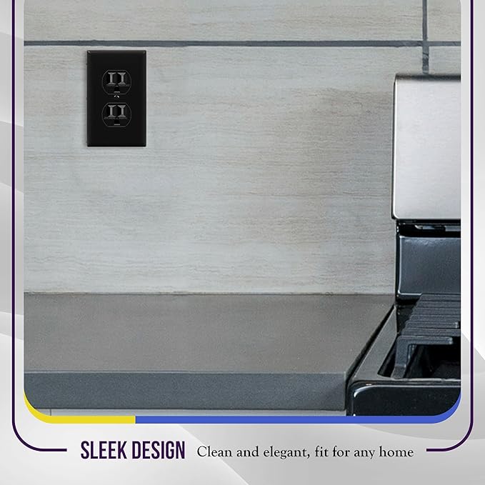 ENERLITES Duplex Receptacle Outlet Wall Plate, Size 1-Gang 4.50" x 2.76" - Image 7