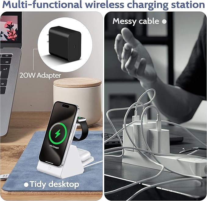 Smtcsl 3-in-1 Wireless Charging Station: Portable 5000mAh Power Bank Charger - Image 5