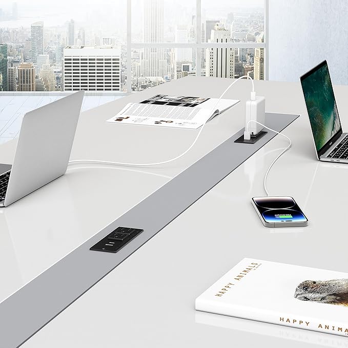 Conference Recessed Power Strip, 20W USB C Fast Charging, Furniture Recessed - Image 5