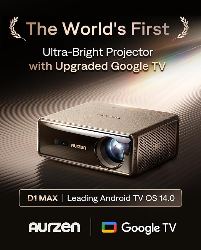 Aurzen EAZZE D1 MAX Upgraded Google TV Smart Projector 4K Supported, - Image 2