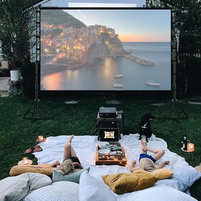 TOWOND Projector Screen and Stand, 150 inch Indoor Outdoor Projection Screen - Image 6