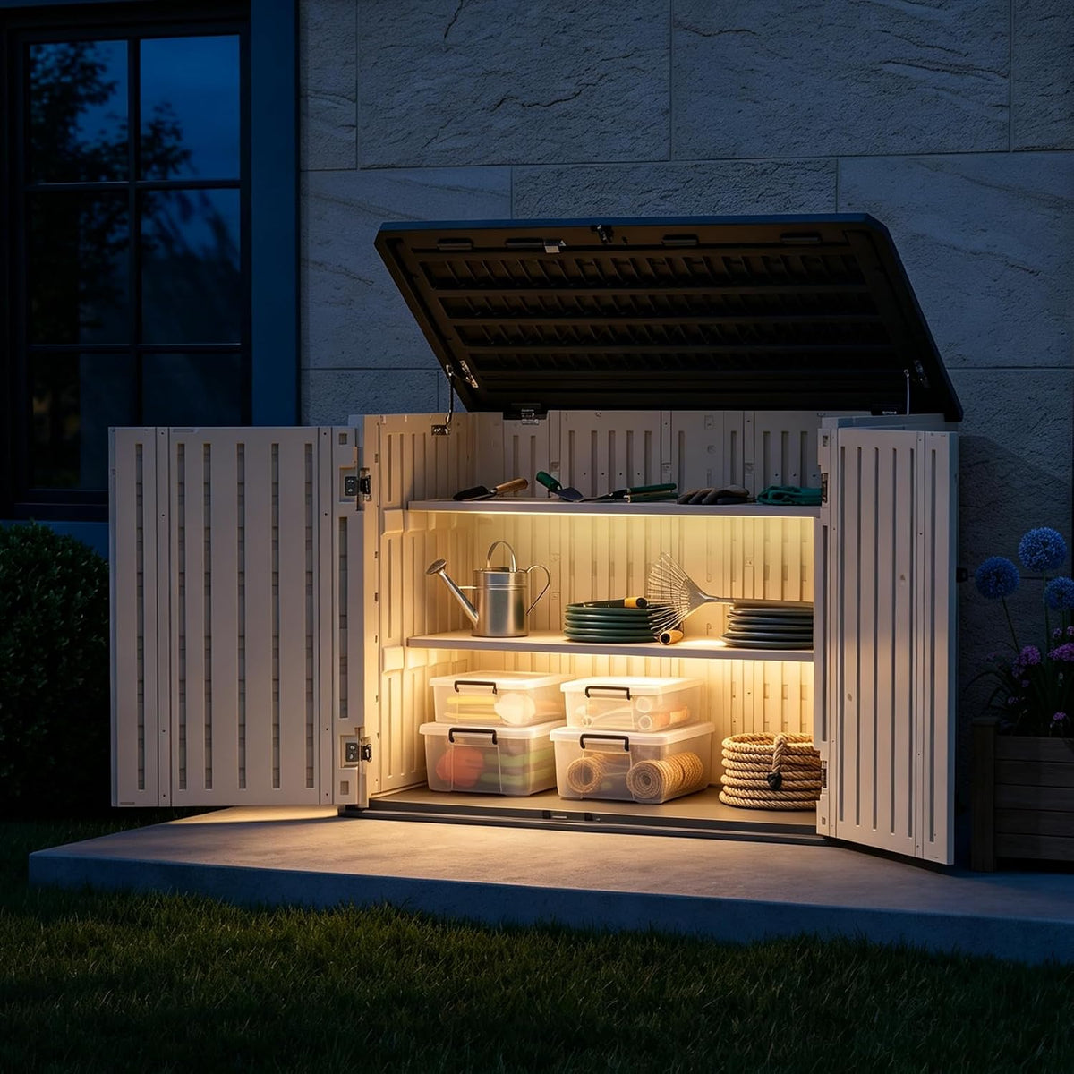31 cu.ft resin outdoor storage cabinet with 2, main product view