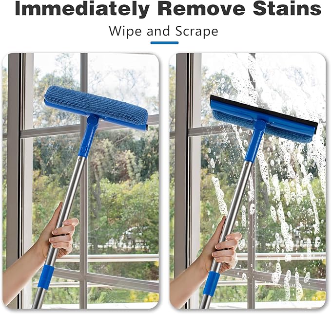 Professional Window Squeegee, 2 in 1 Window Cleaner - Image 2