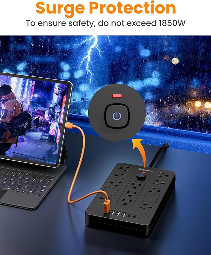 Bawmwim Surge Protector Power Strip - Image 5