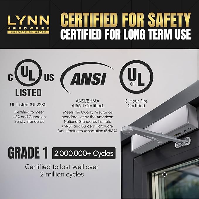 LYNN HARDWARE Extra Heavy Duty Automatic Door Closer - Image 5
