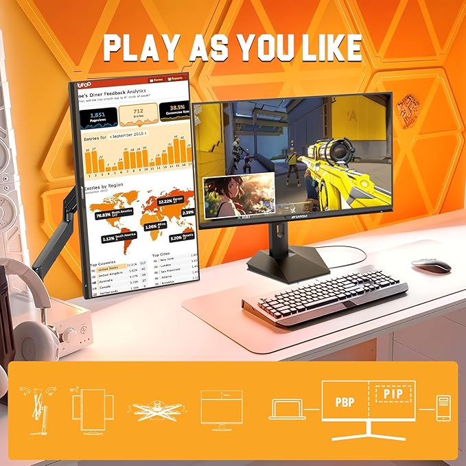 SANSUI 27 inch 1440p 300Hz 240Hz Gaming Monitor, WQHD Fast IPS 1ms Computer - Image 9