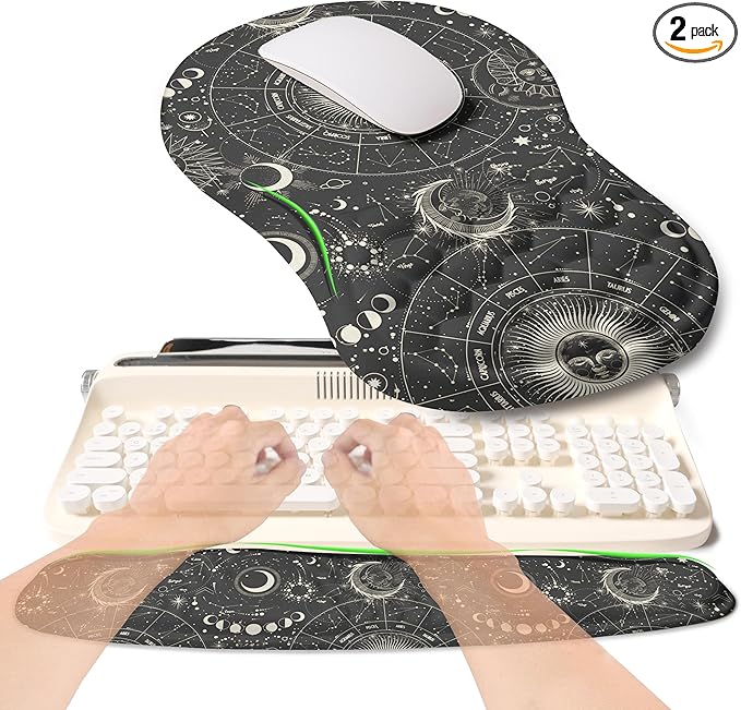 KUOSGM 2-in-1 Ergonomic Set, Wave Rise Keyboard Wrist Rest and Massage Bulge by KUOSGM